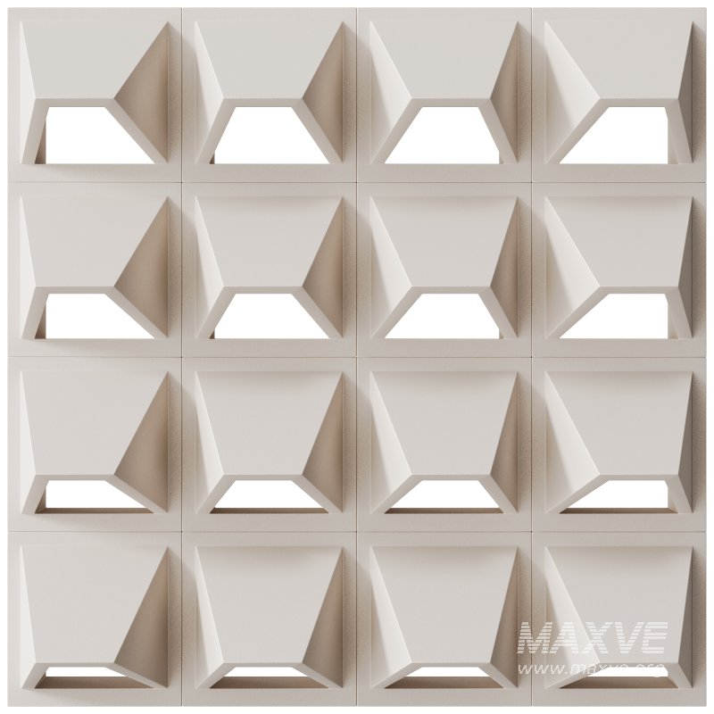 Modular Wall 14 Pali Dimensional White by Tesselle - Image 1