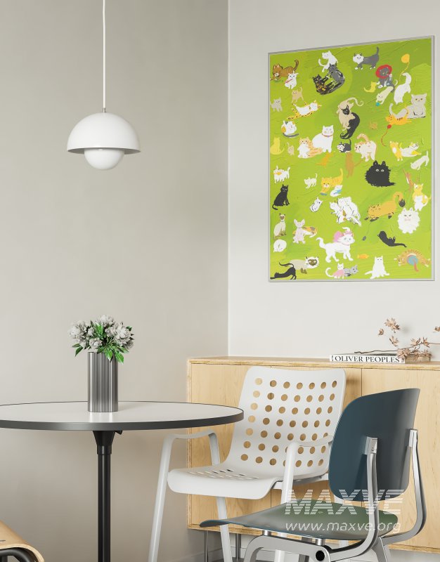 Modern living room and dining room interior scene - Image 9