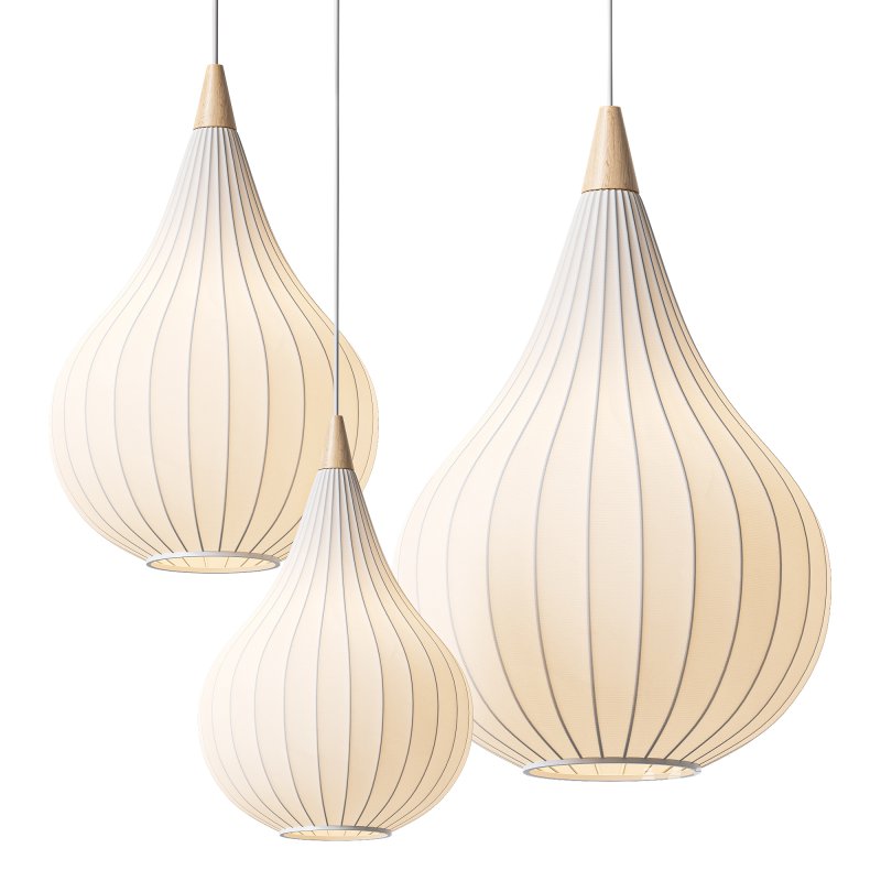 French Fabric Pendant Light - Image 1
