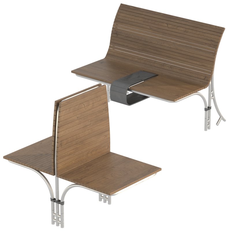 Linear Garden Bench Set - Image 4