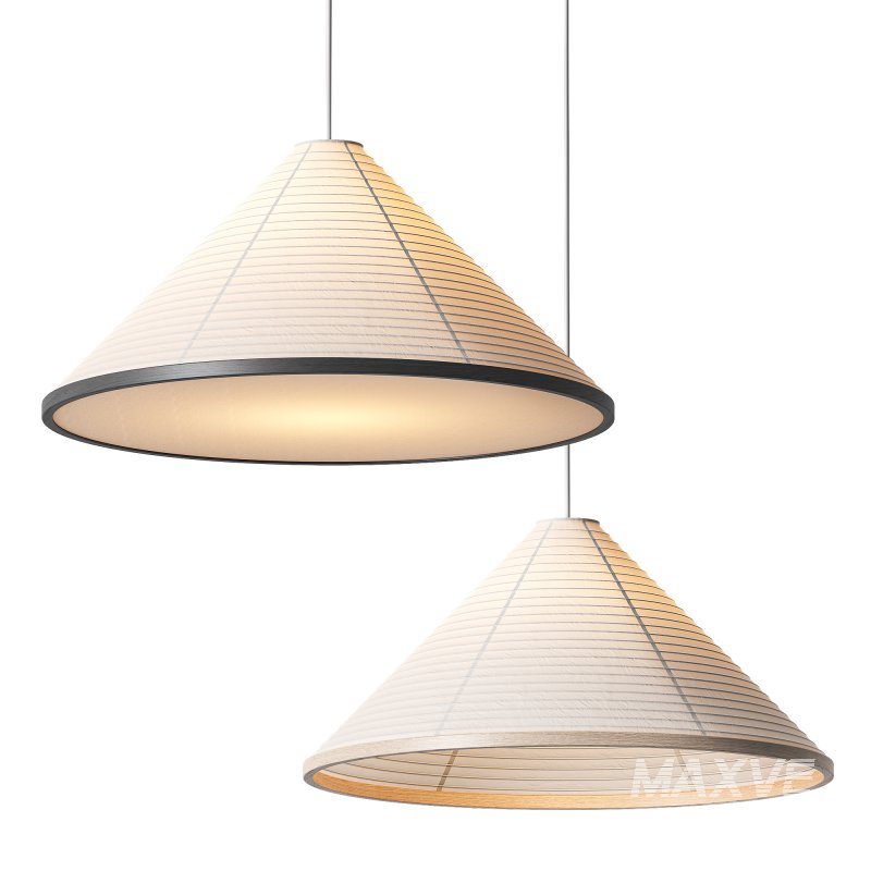 Washi Paper Pyramid Pendant Lamp - Image 2