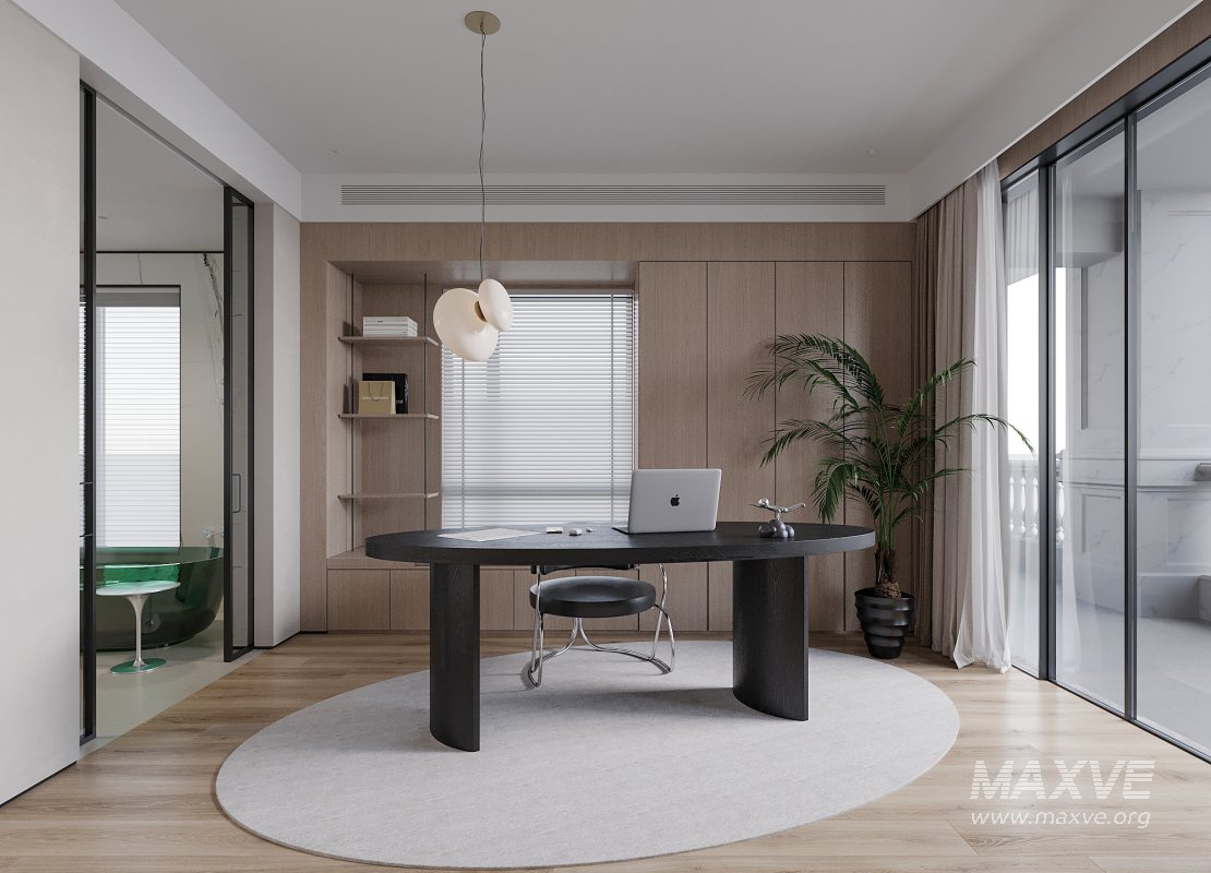 modern bathroom and bedroom office room - Image 2