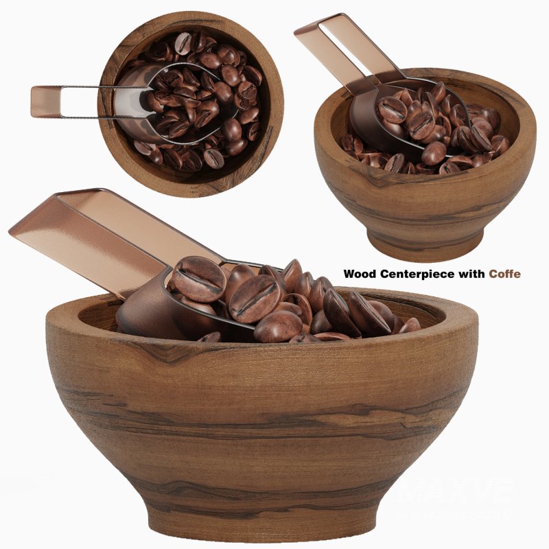 Wood Centerpiece with Coffe - Image 1