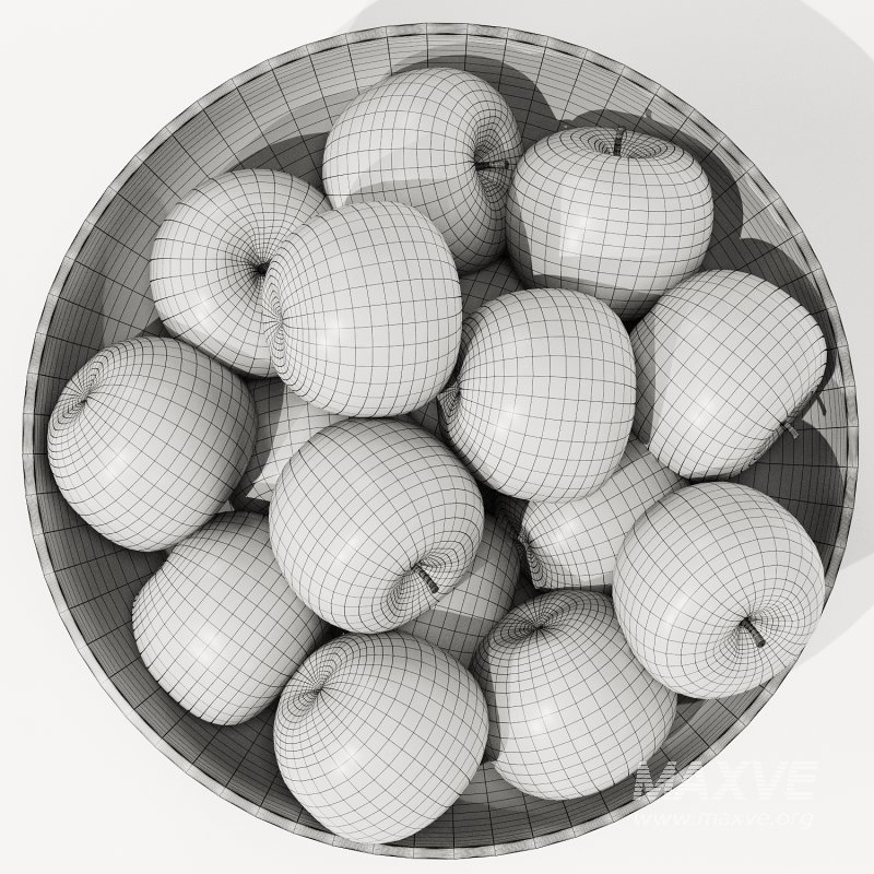 Low Wood Bowl Centerpiece with Red Apples - Image 3