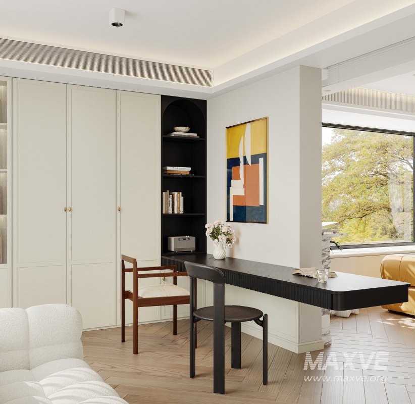 Modern living room and dining room interior scene - Image 4