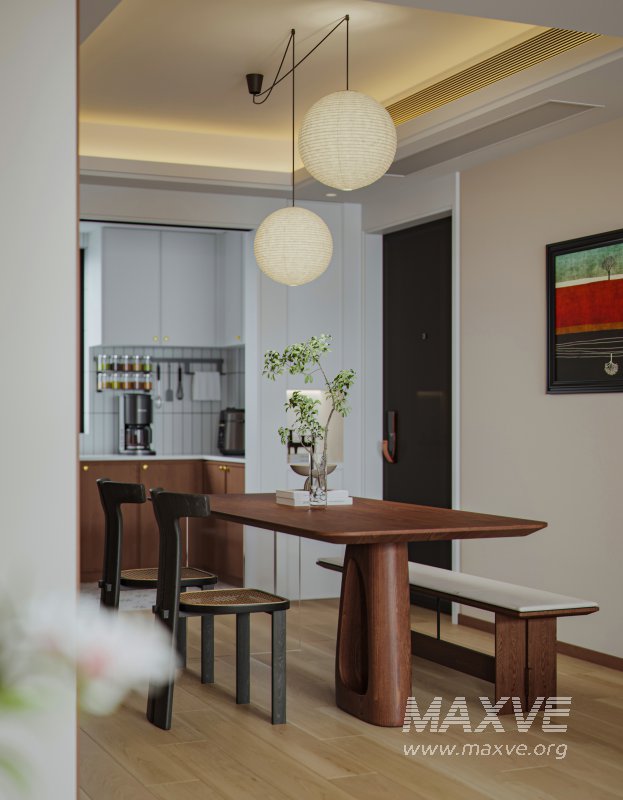 Modern living room and dining room interior scene - Image 3