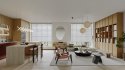 Modern living room and dining room interior scene - Thumbnail 1