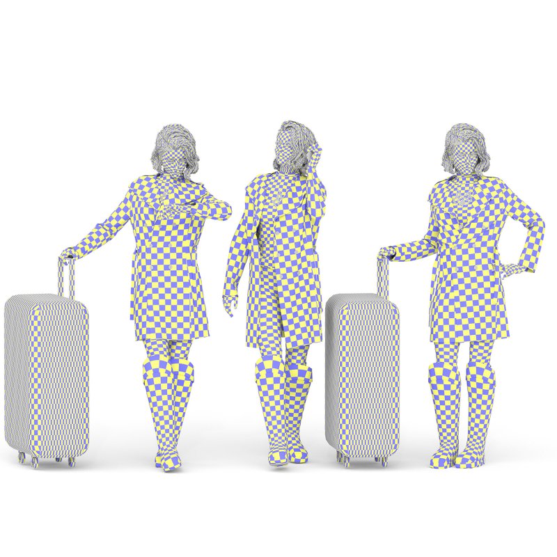 Travel Woman in Trip With Coat in 03 Poses - Image 4