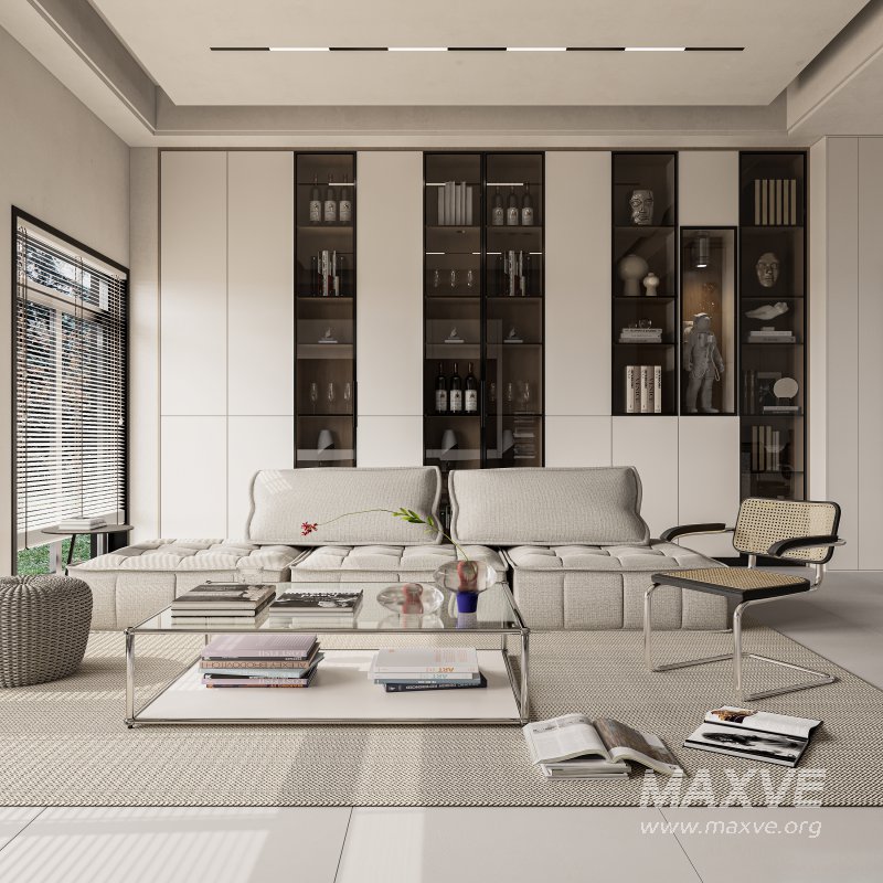 Modern living room and dining room interior scene - Image 4