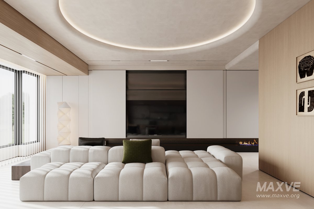 Modern living room and dining room interior scene - Image 8