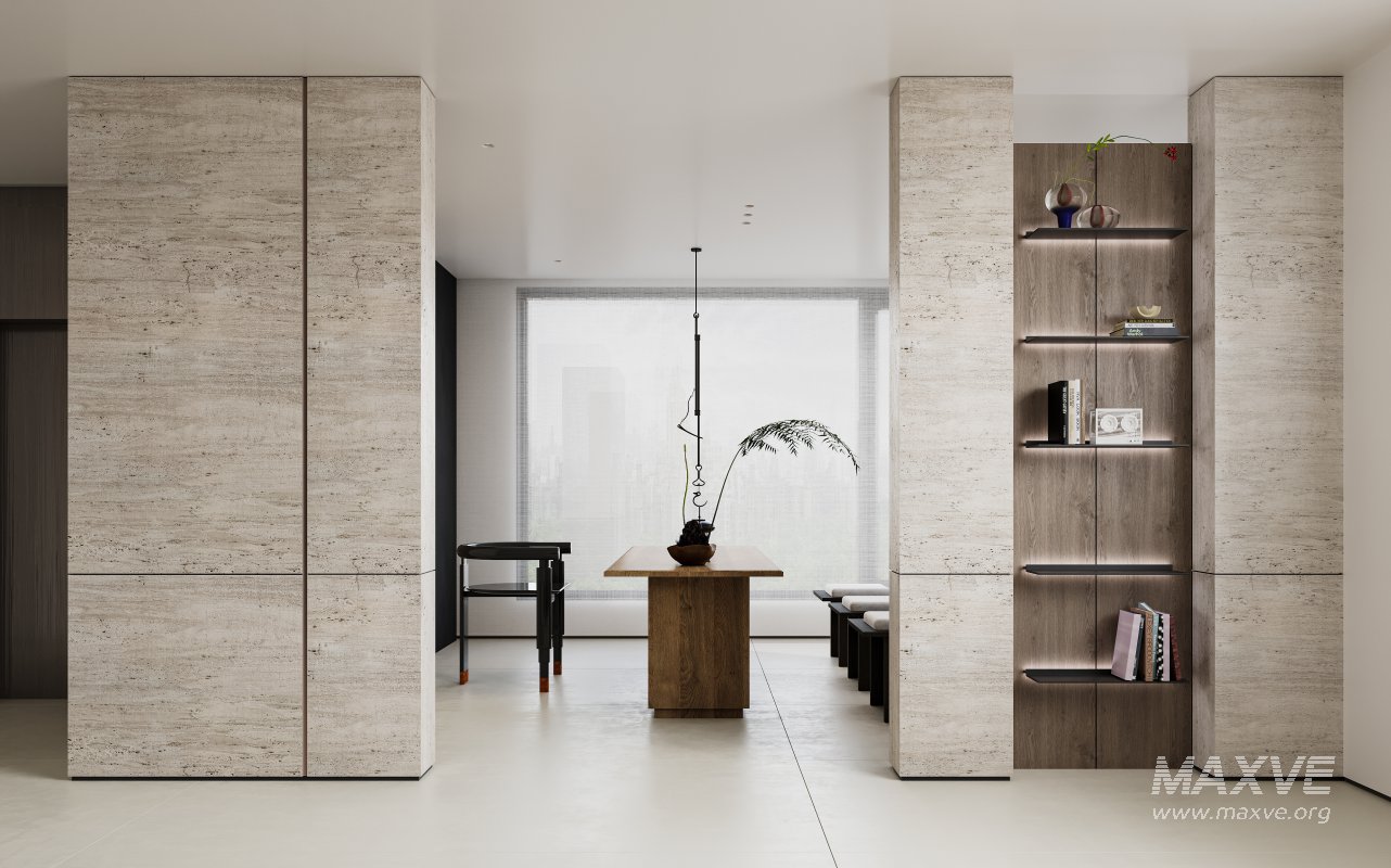 Modern living room and dining room interior scene - Image 6