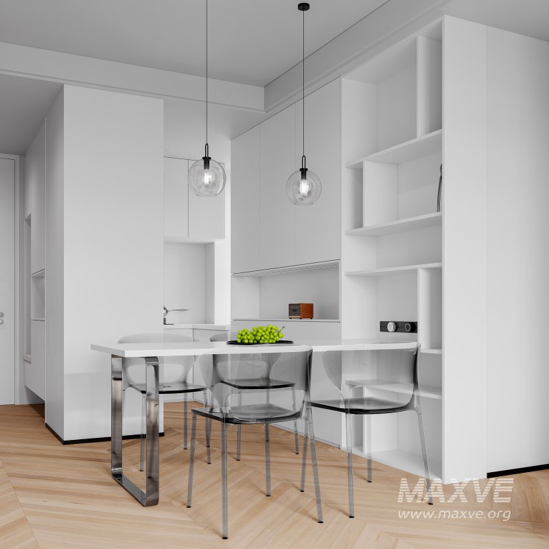 Modern living room and dining room interior scene - Image 1