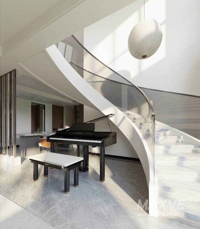 Modern living room and dining room interior scene - Image 3