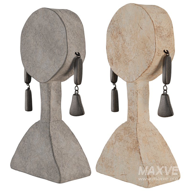 Tribal Guardian Mask Sculpture - Image 3