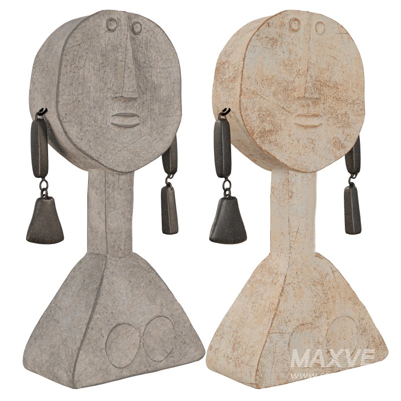 Tribal Guardian Mask Sculpture - Image 2