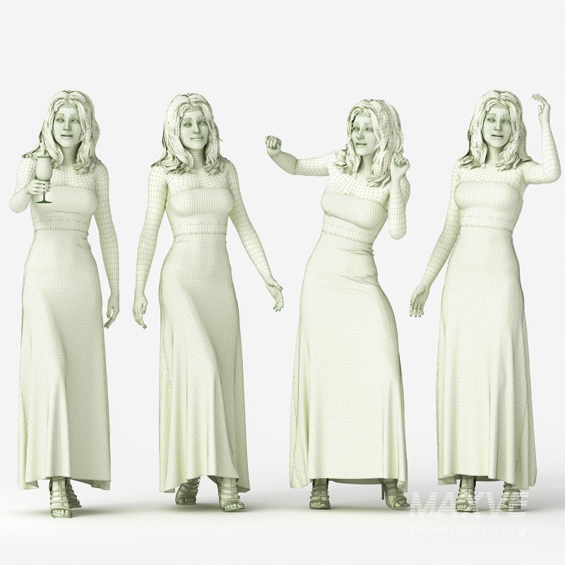 Party Woman in 04 Poses - Image 1