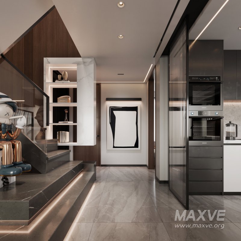 Modern living room and dining room interior scene - Image 3