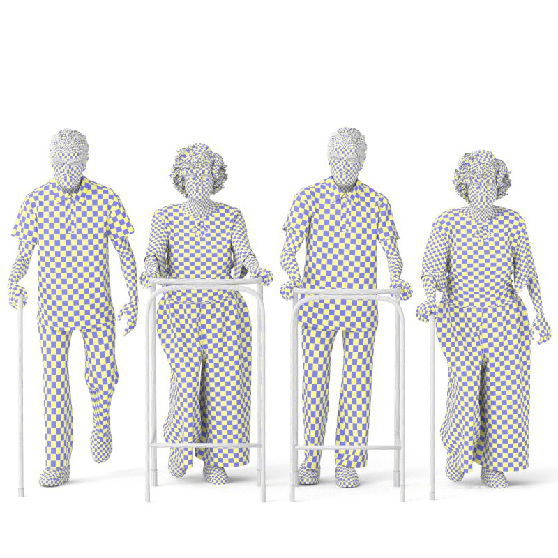 Old Man and Woman in 02 Poses - Image 1