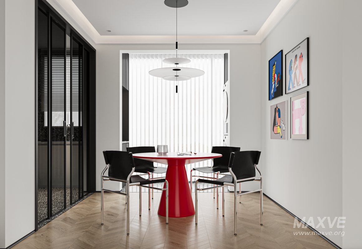 Modern living room and dining room interior scene - Image 5