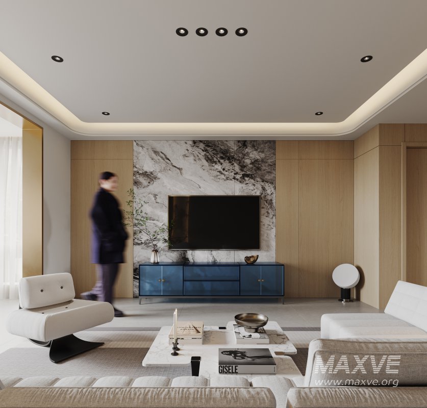 Modern living room and dining room interior scene - Image 7