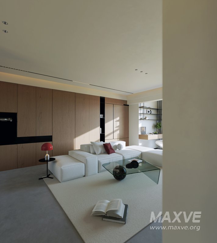 Modern living room and dining room interior scene - Image 2