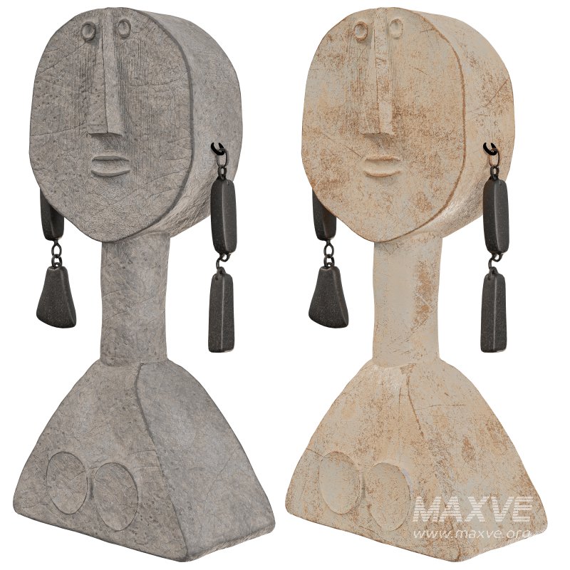 Tribal Guardian Mask Sculpture - Image 4