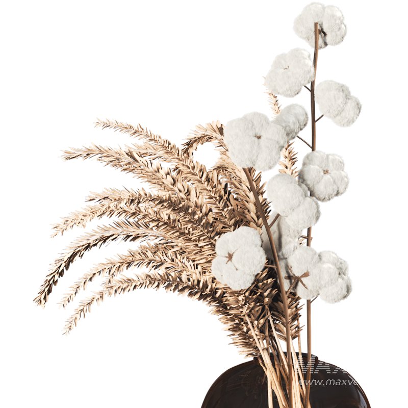 Minimal Pampas Bouquet in Glass Vase - Image 3