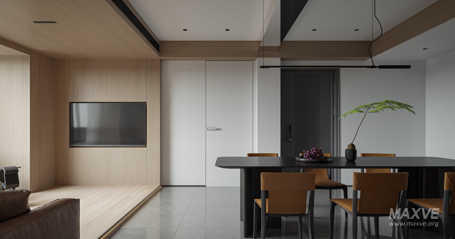 Modern living room and dining room interior scene - Image 7