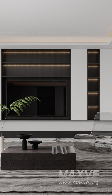 Modern living room and dining room interior scene - Image 3