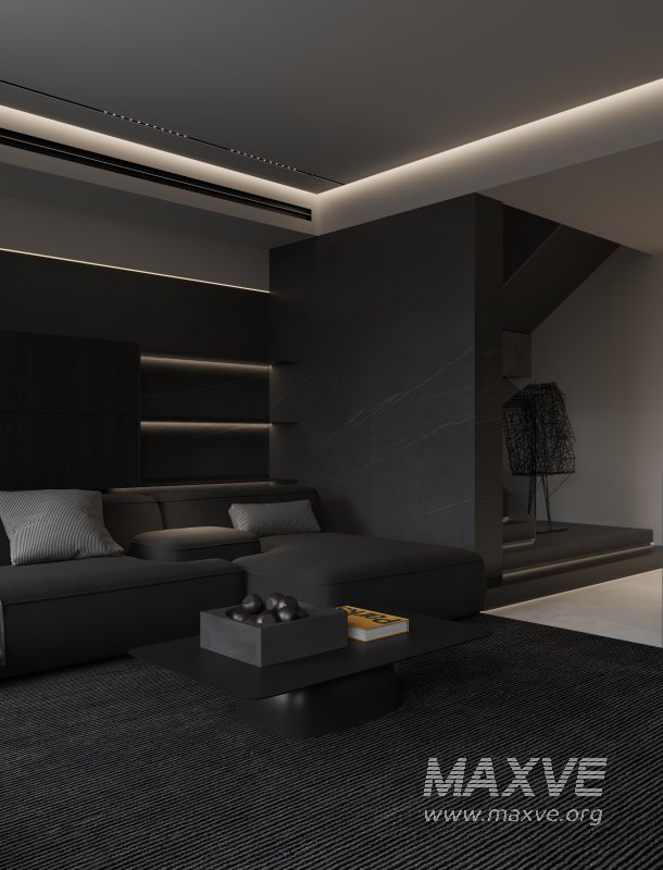 Modern living room and dining room interior scene - Image 2