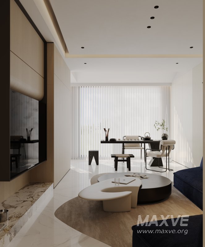 Modern living room and dining room interior scene - Image 6