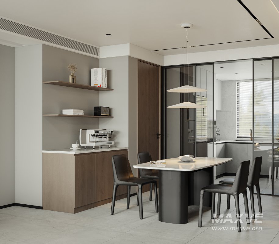 Modern living room and dining room interior scene - Image 7