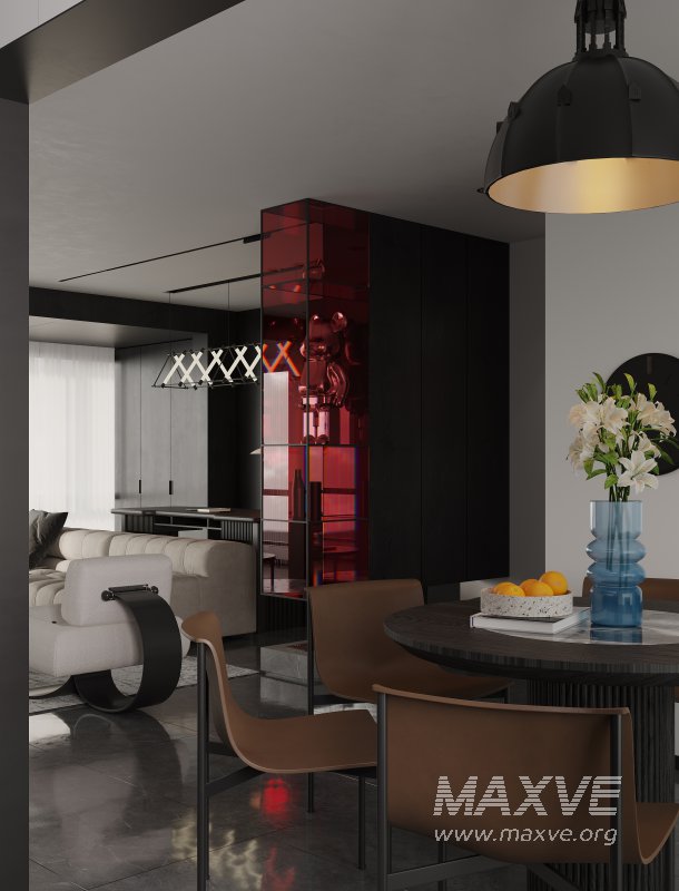 Modern living room and dining room interior scene - Image 6