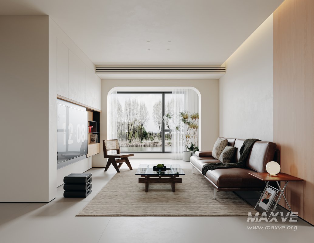 Modern living room and dining room interior scene - Image 2