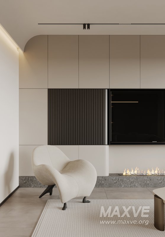 Modern living room and dining room interior scene - Image 9