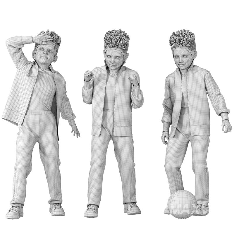 Sport Kid Boy in 03 Poses - Image 5