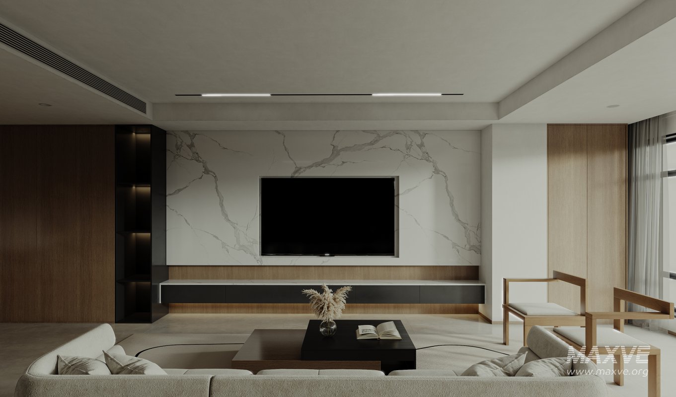 Modern living room and dining room interior scene - Image 4