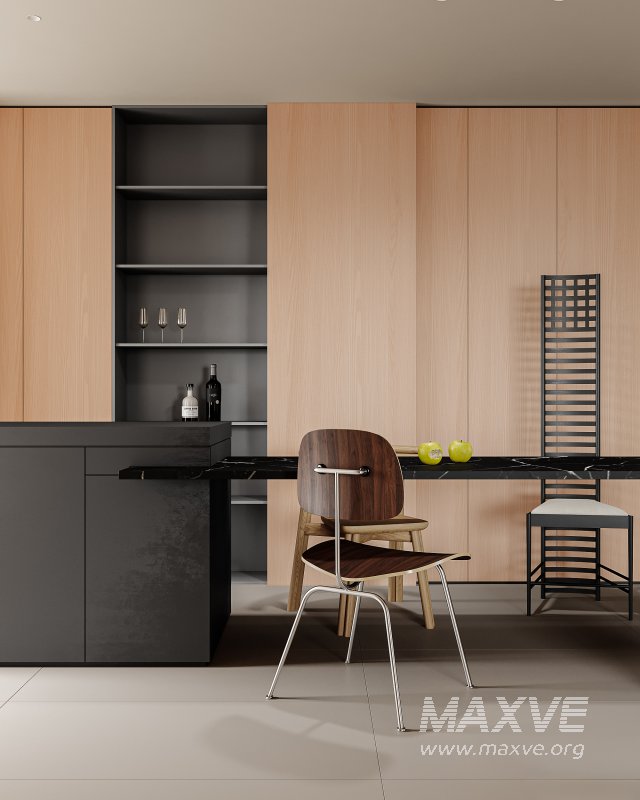 Modern living room and dining room interior scene - Image 3