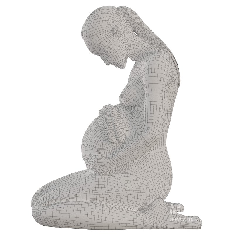 Antique Pregnant Mothers Embrace - Image 1