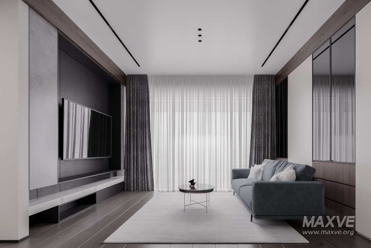 Modern living room and dining room interior scene - Image 2