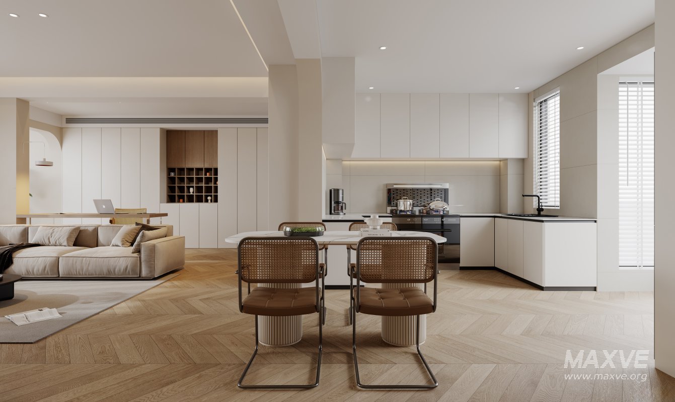 Modern living room and dining room interior scene - Image 5