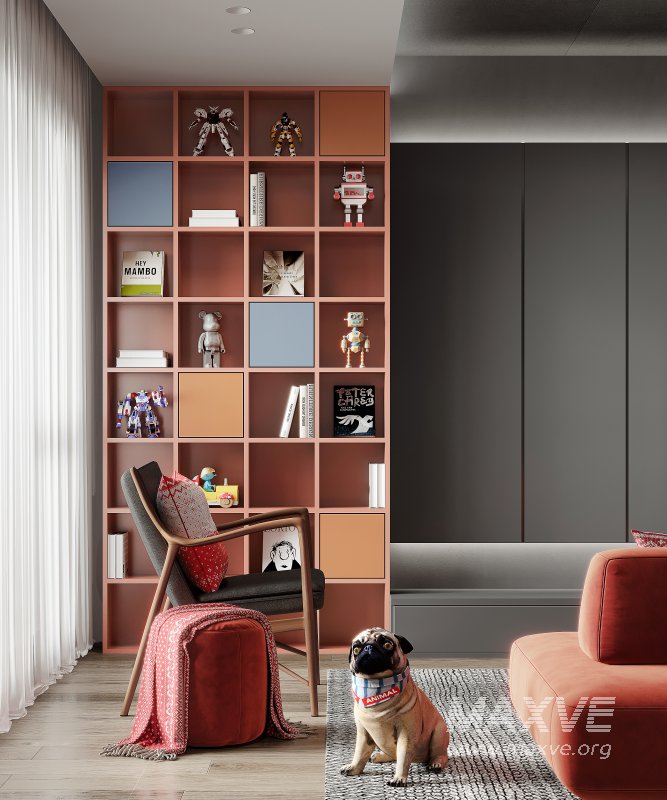 Modern living room and dining room kitchen interior scene - Image 8