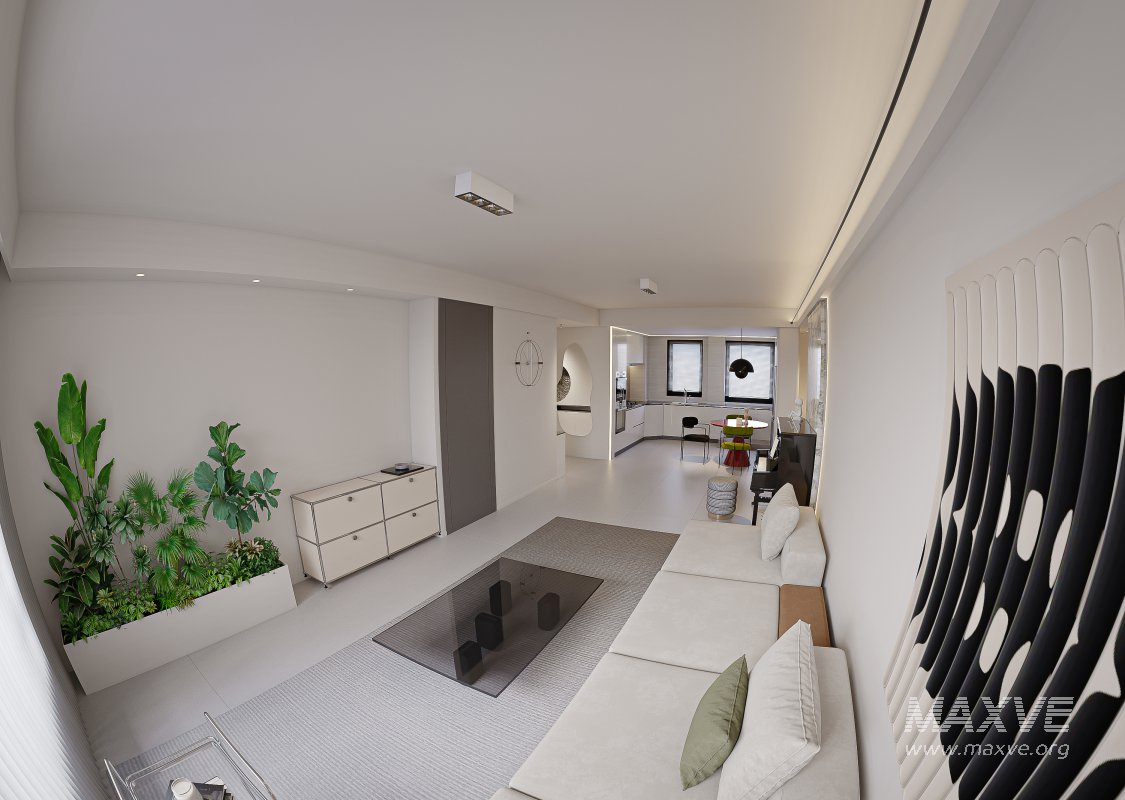 Modern living room and dining room interior scene - Image 7