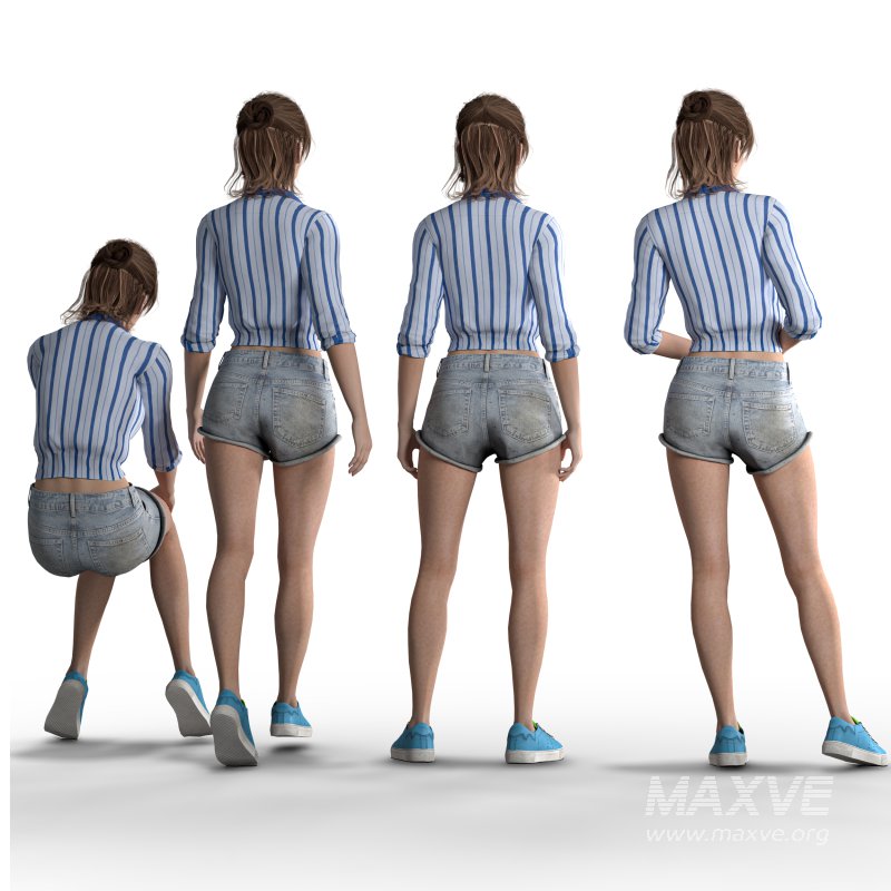 Casual Woman 4 Poses_01 - Image 4