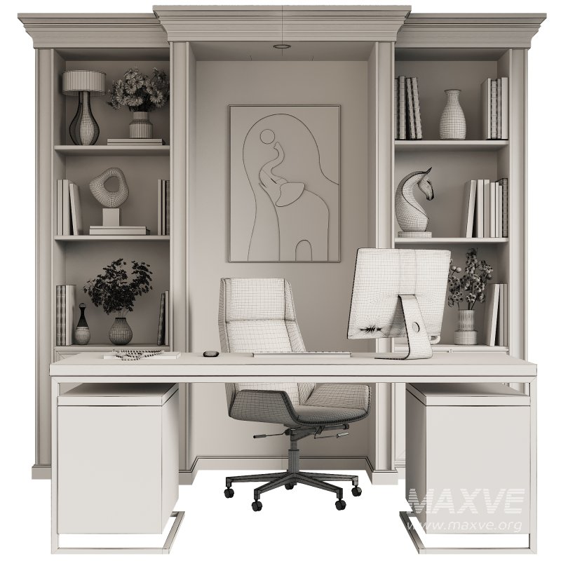 Office Set52 – Boss Desk - Image 4