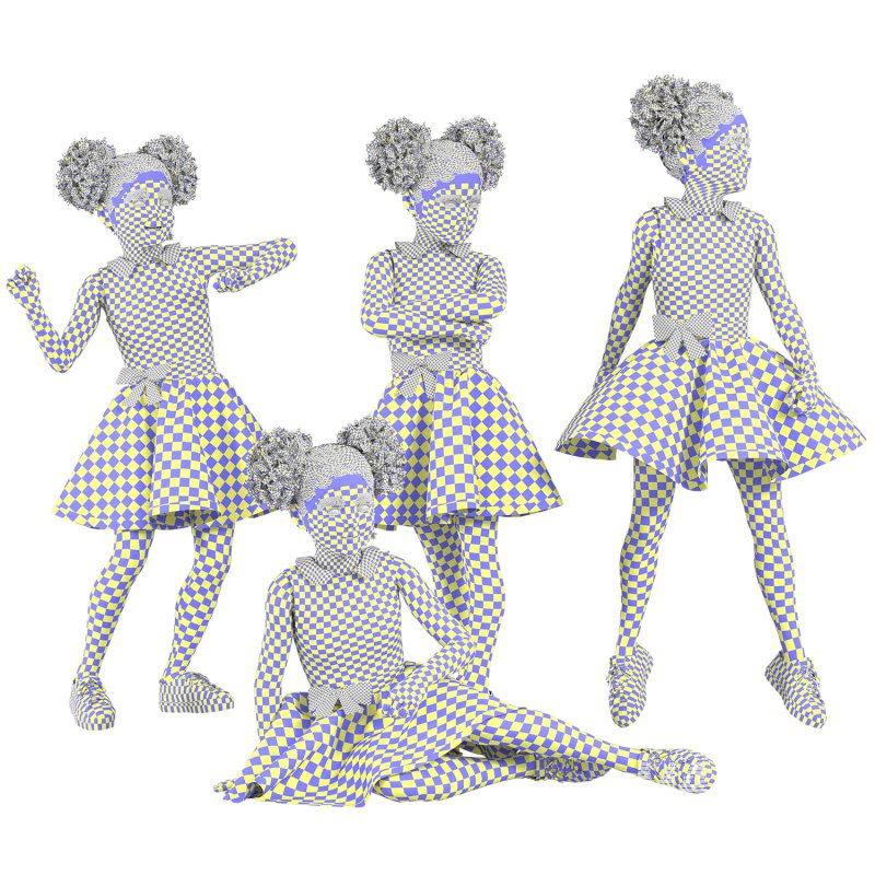 child Girl in 4 Poses - Image 1
