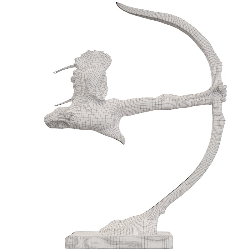 Dynamic_Archer_Statue_3D_Model_Stylized_Bronz - Image 3