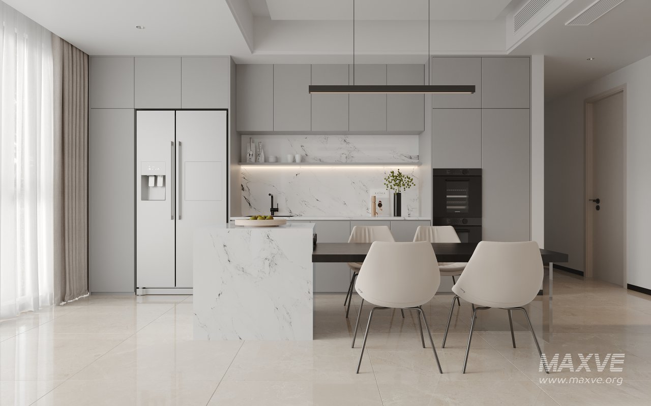 Modern living room and dining room interior scene - Image 4