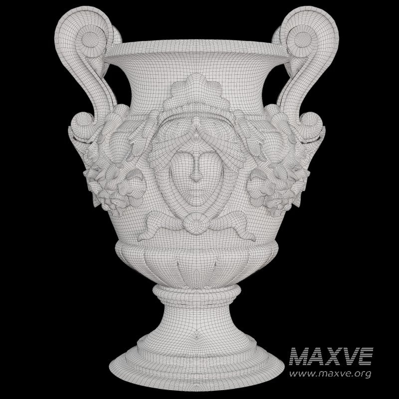 Decorative Stone Urn with Classical Motifs - Image 6
