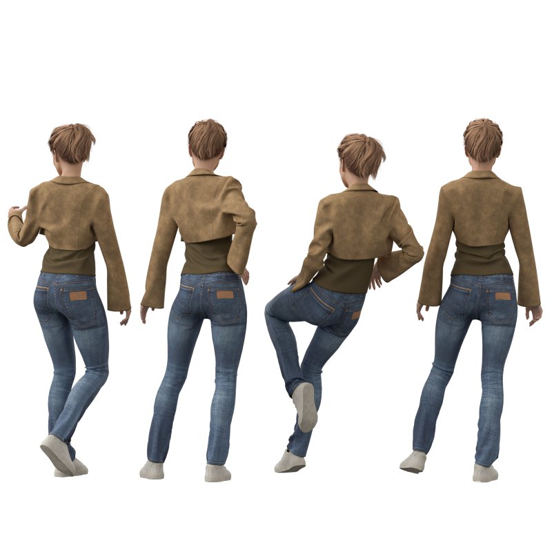 casual woman with Leather Jacket - Image 3